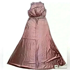 Silk satin maxi skirt set size S color brown, measurements in the pictures